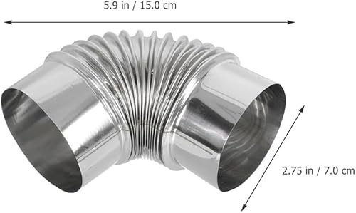 Miniatura 5 de ARTIBETTER Tubo de estufa de leña, estufa de calefacción de 2.8 in, codo de chimenea de escape, accesorios para estufa de campamento, mangueras de