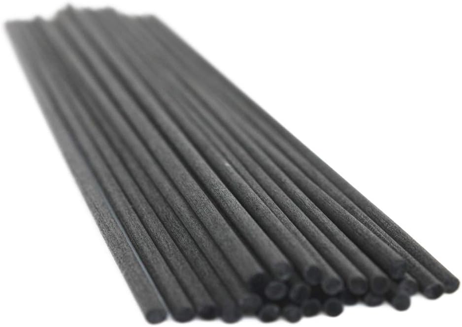Frandy HouseReed Diffuser Sticks Fiber Sticks for Replacement Diffuser Reeds 60pcs, 12 x0.12 inches (Black)