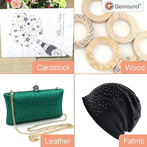 Genround Hotfix Rhinestones Applicator, Hotfix Applicator Tool Iron-on Wand Tool Set with 3 Boxes of Flat Back Gems Round Crystal Rhinestones/Storage Box/Tweezer/Gems Picking Pen for Clothes Shoes - Thumbnail 5