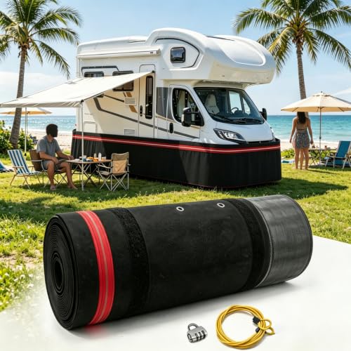 RV Skirting Insulated Lockable Waterproof 59x2.62ft Red