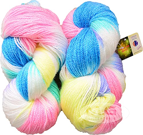 Image of M.G ENTERPRISE Wool Mix Ball Hand Knitting /Art Craft Soft Fingering Crochet Hook Yarn, Needle Thread Dyed, Thick Chunky (150 gm, Cream)