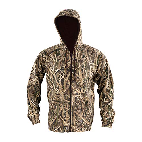 Men's Zip Fleece Hoodie in Mossy Oak Shadow Grass Blades Camo Print