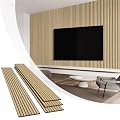Olanglab Wood Slat Wall Panels 4 Pack, Wooden Acoustic Wall Panels, 94.5"x12.6" Each 3D Wall Panels for Interior Wall Decor (Warm Oak-Extendo Trio)