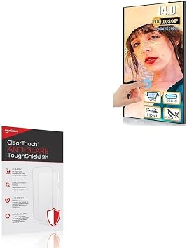 BoxWave Screen Protector Compatible with Usparkle Touchscreen Monitor (14 in) - ClearTouch Anti-Glare ToughShield 9H (2-Pack), Anti-Glare 9H Tough Flexible Film Screen Protector