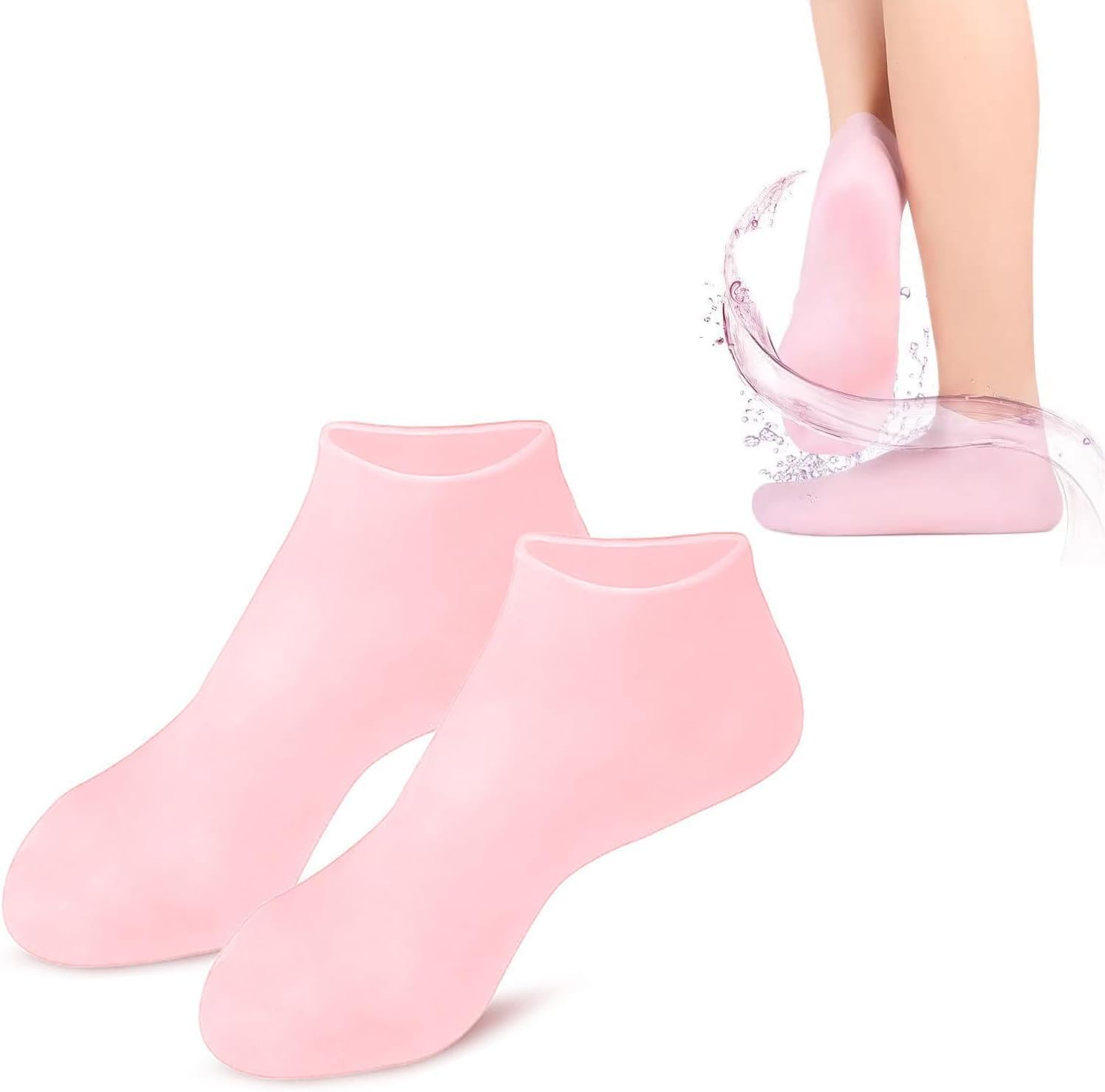 Silicone Heel Socks for Women and Men – Heavy Quality Gel Lined Foot Care Socks for Dry Foot Use, Reusable Spa Style Socks for Everyday Wear, Soft and Flexible Design, Pack of 2 (Multicolor)-image-39