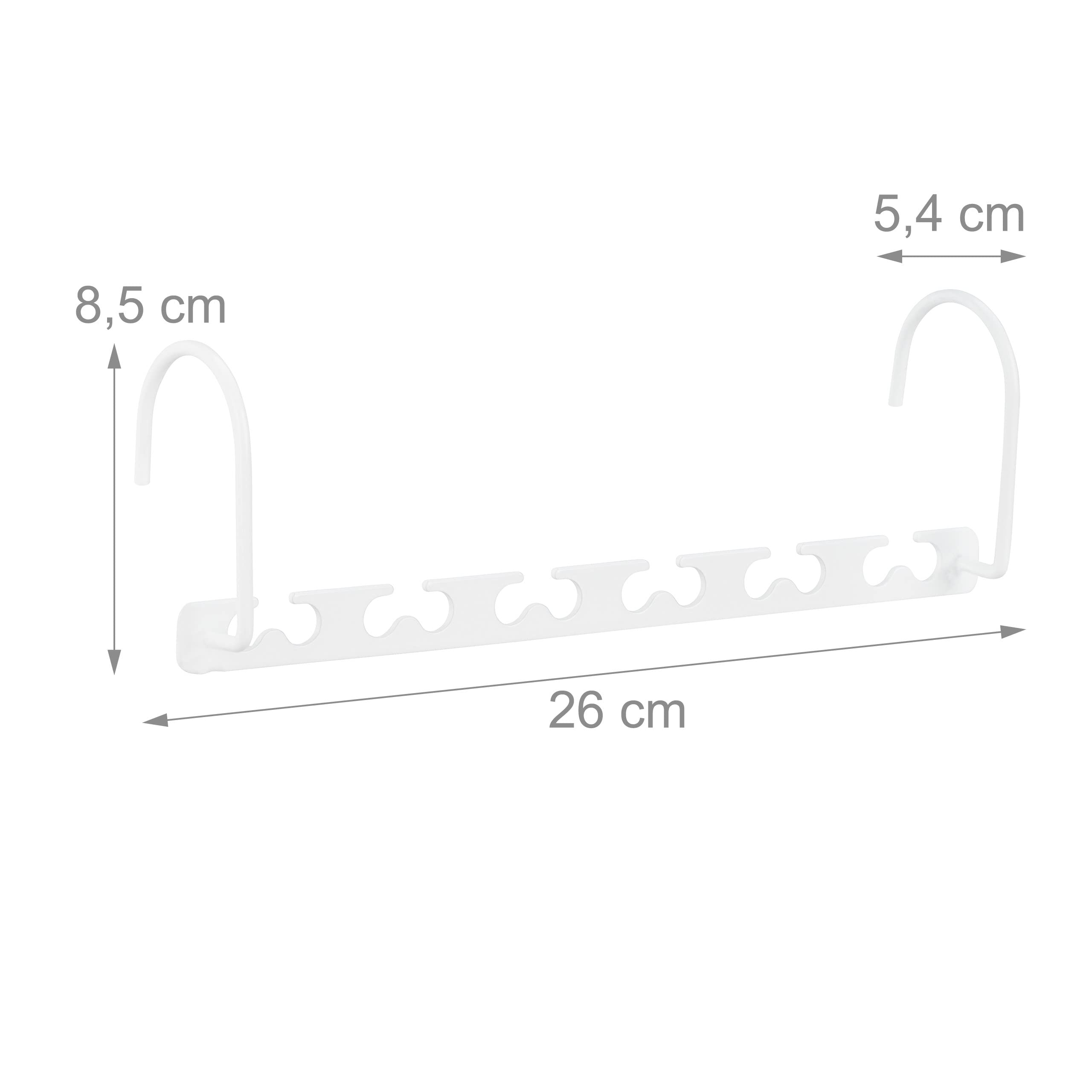 Relaxdays Pack de 24 Perchas Ropa Ahorra Espacio con Ganchos Giratorios, Metal, Blanco, 26 cm
