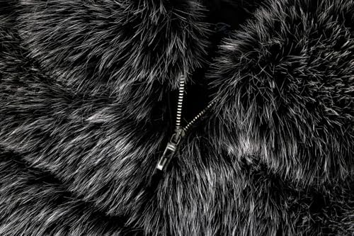 loveimgs Women Fluffy Faux Fur Coat Cropped Jacket Puffer Jacket Zip Up Winter Warm Fuzzy Teddy Jacket