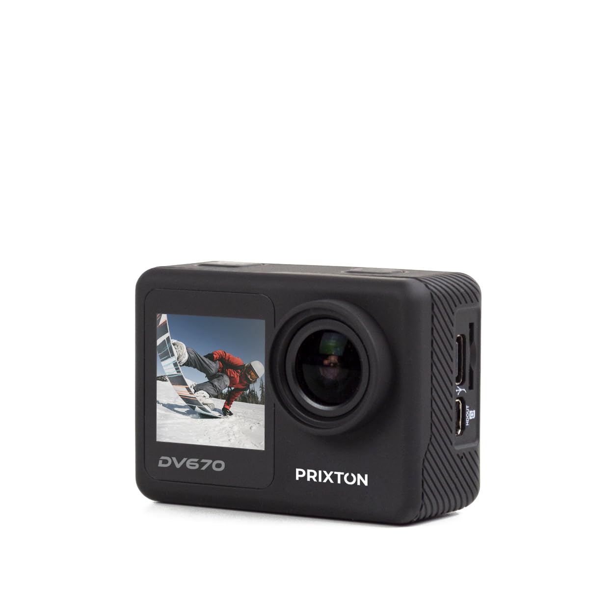PRIXTON Caméra Sportive Multisport DV670, Caméra Vidéo avec Résolution 4K, Double Écran, WiFi et Application Mobile, Stabilisateur Optique, Étanche