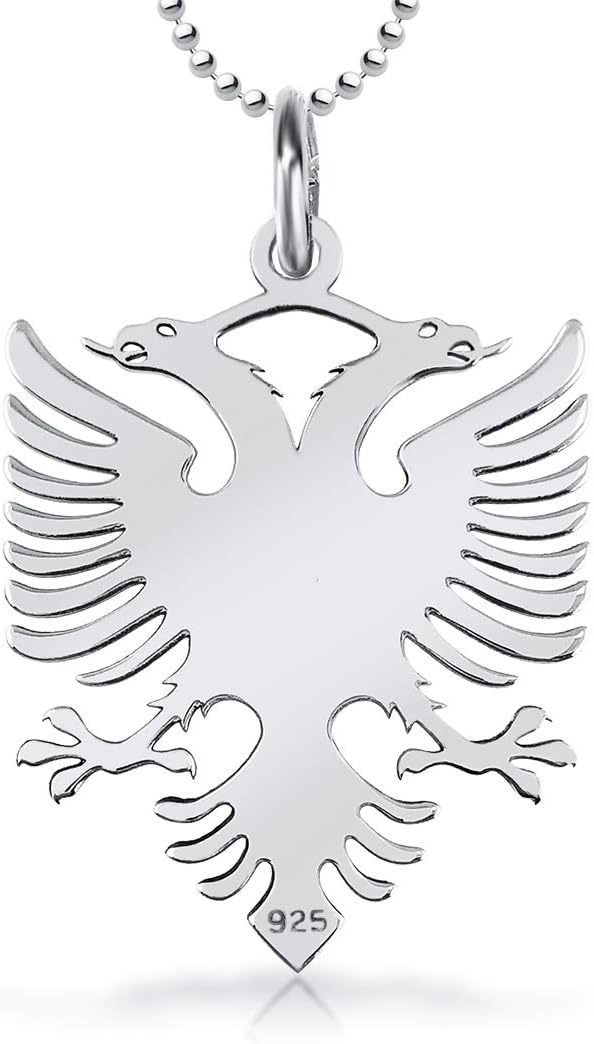 Albanian Eagle Necklace, Genuine Sterling Silver, with Chain
