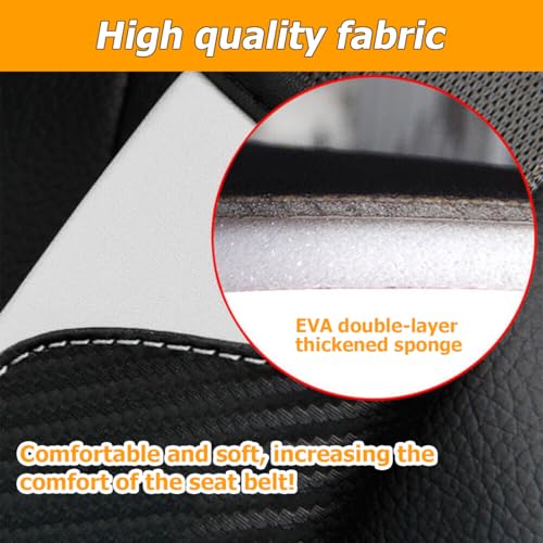Image of Osilly 2PCS Car Seat Belt Cover, Carbon Fiber Seatbelt Shoulder Protection, Soft Car Seat Belt Strap Cushion Protect Your Neck and Shoulder, Car Accessories Seat Belt Pad for Car Truck (White)
