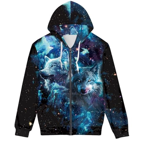 GLUDEAR Unisex Realistic 3D Digital Print Full Zip Hoodie Jackets Hooded Sweatshirt
