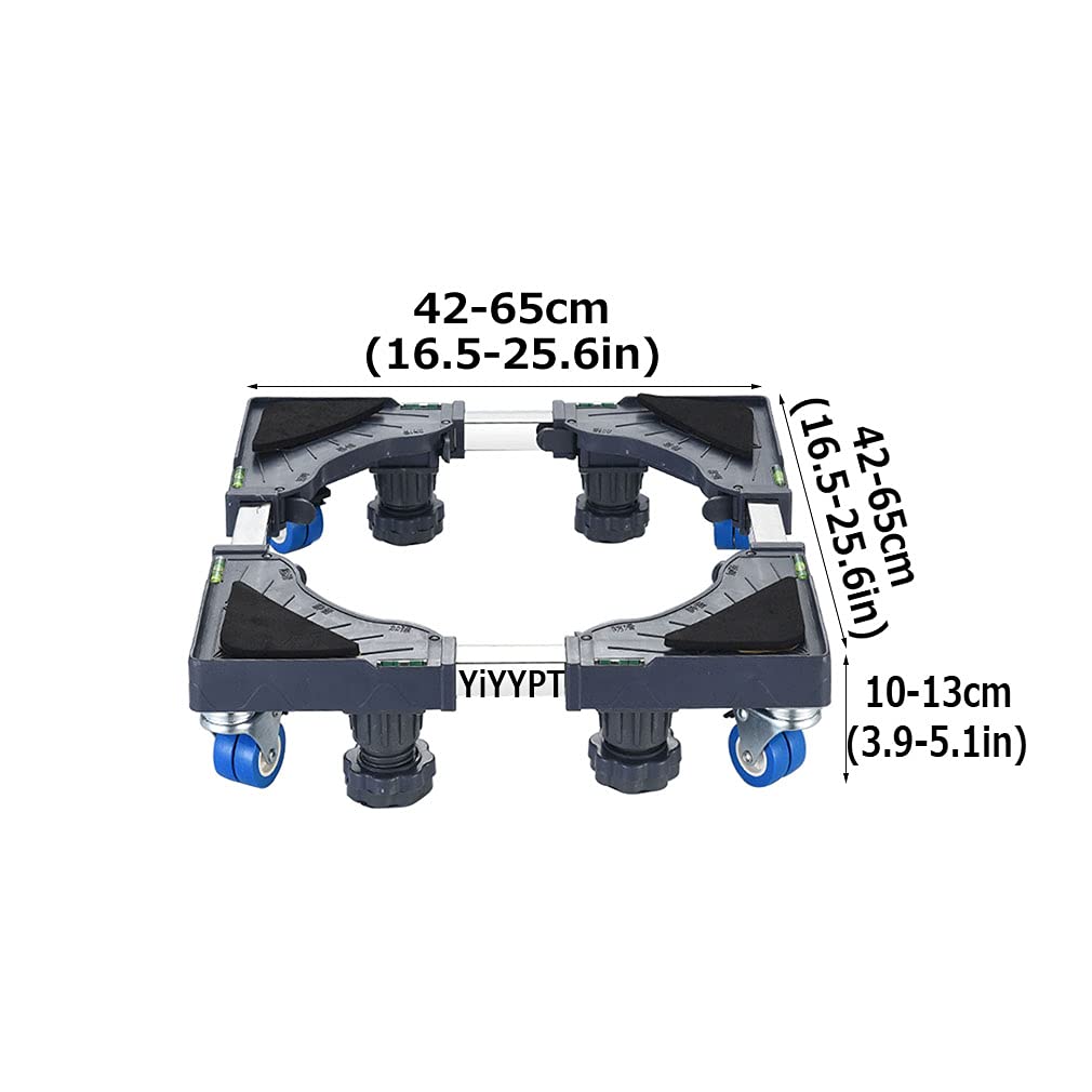 Pies de Soporte para Muebles Base para lavadoraSocle Lave Linge con Ruedas,Base de Machine à Laver Réglable Longueur/Largeur 42-65cm Base móvil Soporte para refrigerador Appliance Troll (4 Pat