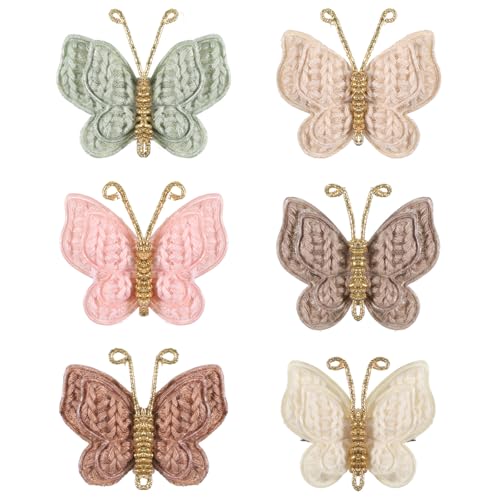 Toddler Hair Bows, 6pcs Bow Clips for Baby Girls, Mini Butterfly Clips Hair Accessories for Infants Baby Kids Fine Hair
