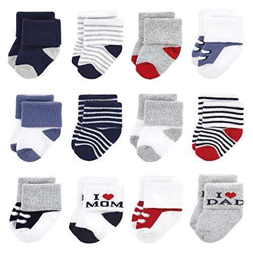 Image of Hudson Baby unisex-baby Cotton Rich Newborn and Terry Socks