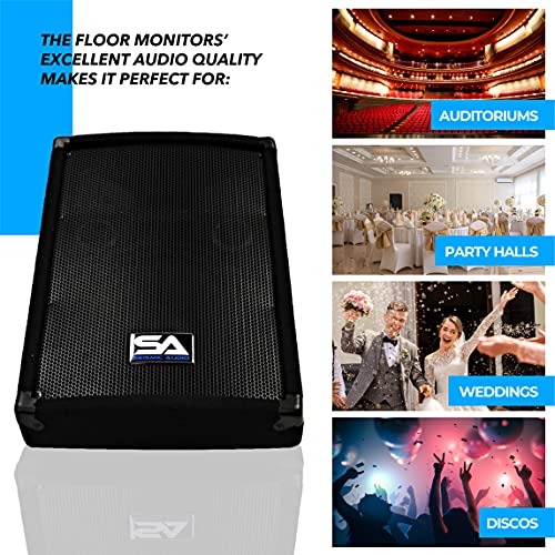 Seismic Audio Speakers Single Wedge Style Floor Monitor, Stage Monitor Speaker, Pa/Dj #TOP4