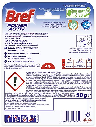 Bref WC Power Activ Lavanda, Detergente WC profumatore, Pulizia e Freschezza, Formato Scorta da 10 confezioni