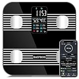 BAIFROS Smart Bluetooth Body Fat Scale, Large Display Digital Bathroom Weight Scale Body Composition Heart Rate,Heart Index & Body Balance with Free APP(396Lb/180Kg)