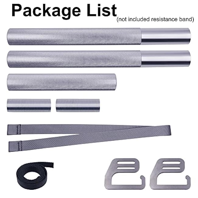 J Bryant Fitness Resistance Band Exercise Bar Large Hook 37.8 Length With Handles Heavy Duty Bar