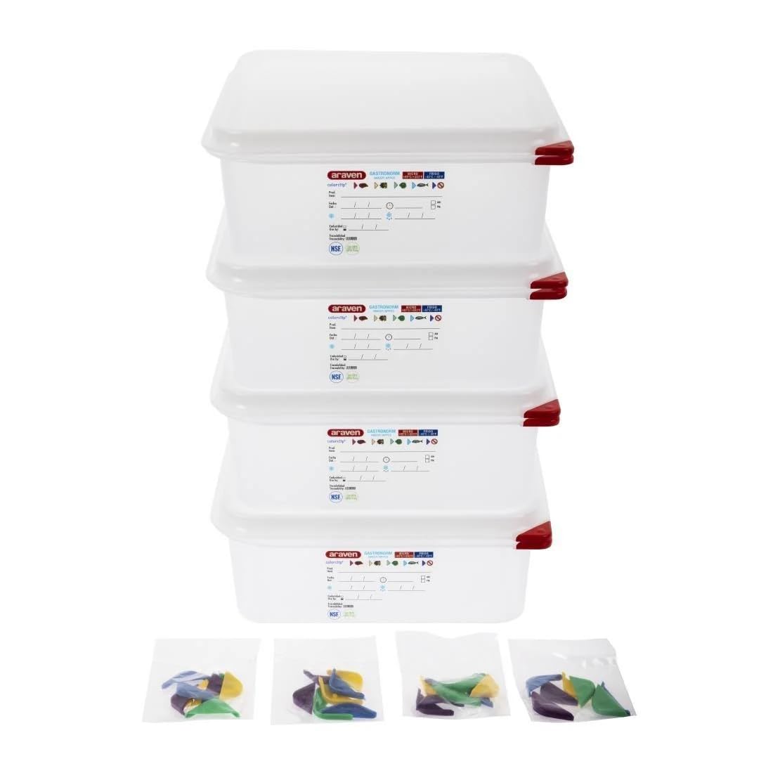 Araven dl982 envase de alimento, 26,5 cm tema longitud (Pack de 4)