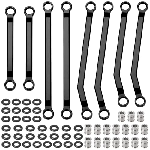 RCLIONS High Clearance Chassis Aluminum Links Set Linkage for Redcat Ascent 1/18th RC Crawler Car Upgrade Parts (Black)