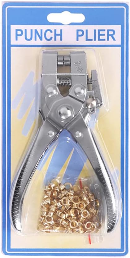 Eyelet Hole Punch Pliers Multi-Function Puncher With 100Pcs Metal Eyelets Manual Press Tool Grommets Machine Grommet Opening For Leather Clothes Belt