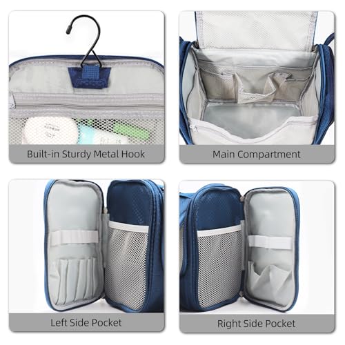 Buruis-Large-Capacity-Toiletry-Bag-for-Women-and-Men-Hanging-Toiletry-Organizer-Cosmetics-Makeup-Bag-Water-resistant-Dopp-kit-Shaving-Bag-for-Full-Sized-Toiletries-Travel-Essentials-Blue
