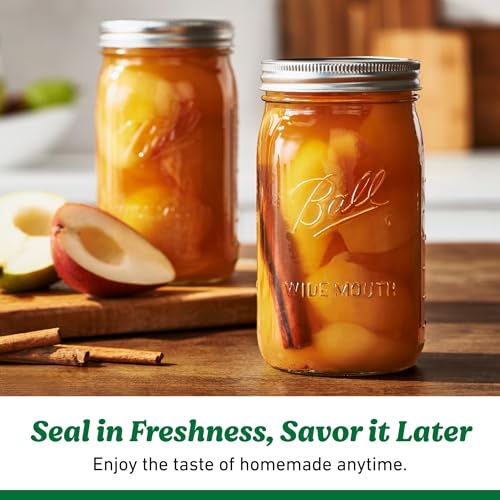 Image of Ball Wide Mouth Quart 32oz. Glass Mason Jar with Lids and Bands, 4 Count