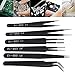 6pcs Stainless Steel Tweezer 1.0MM Anti Static Fix Repair Tool Kit for Electronics Jewelry Fine Craft Mobile phone Sticker Drill Industrial tweezers