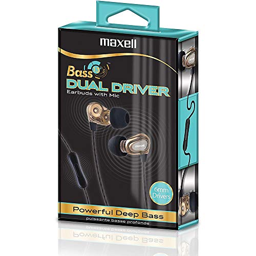 40% Off Discount Maxell Dual Driver Earbuds, Gold
