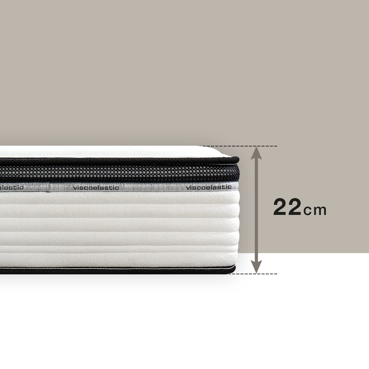 KUO Dream - Materasso Bio Memory 22 | Innogel Memory Foam | Altezza 22 cm | Rigidità Media | 160 x 190 x 22 cm