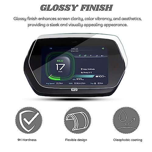 Image of FCS 9H Anti-Shock Edge-to-Edge Screen Protector Guard Compatible for Suzuki Burgman Street 125 | Enhanced Display Protection (Glossy)