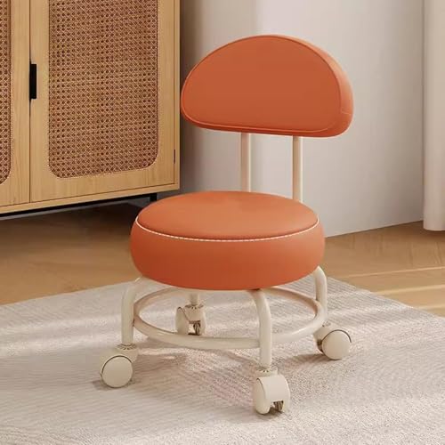 Taburete rodante de perfil bajo con respaldo, asiento giratorio sobre ruedas, enredadera mecánica para taller de garaje y taller
