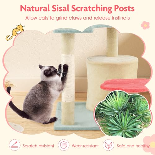 Árbol para Gatos Tangkula 49 in Floral con Rascador y Plataforma miniatura 6