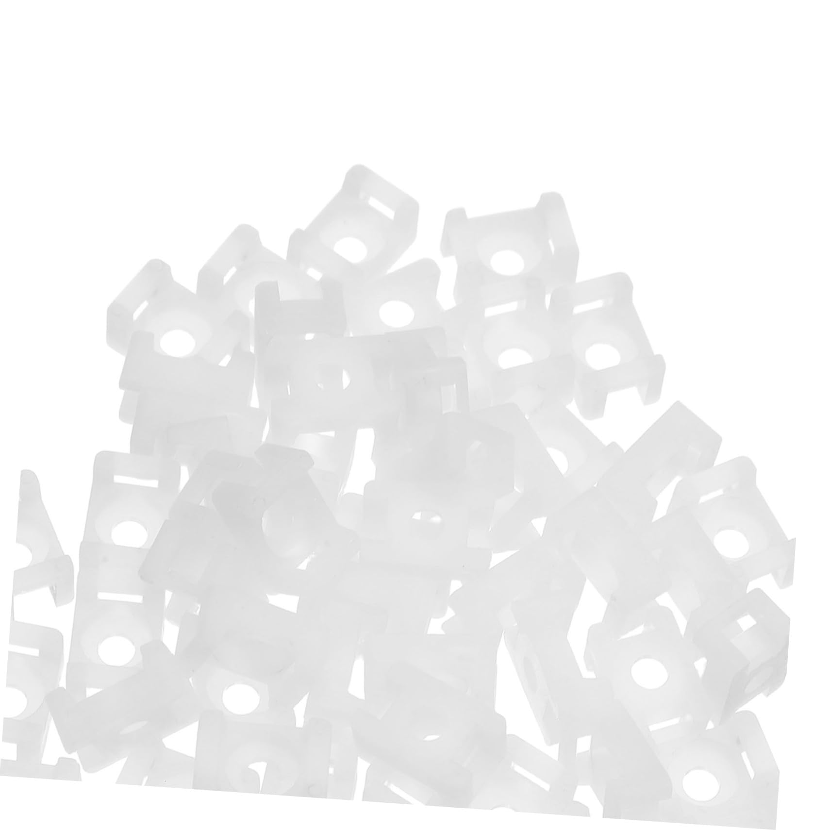 Base Portafascette per Cavi a Forma di Sella in Plastica Bianca, 1000 Pezzi, Supporto con Foro per Vite per Organizzare Cavi su Pareti e Progetti di Cablaggio