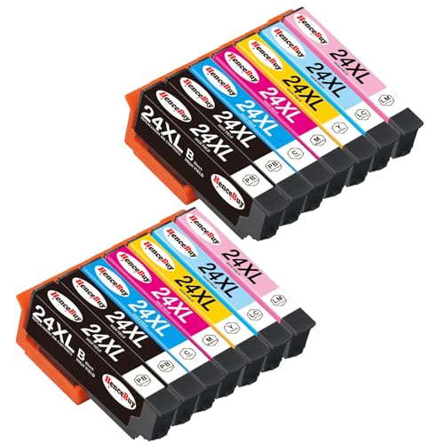 Wkłady atramentowe 24XL kompatybilne z Epson 24 XL do drukarki Expression Photo XP-970 XP-55 XP-950 XP-860 XP-960 XP-750 XP-760 XP-850 (4BK/2C/2M/2Y/2LC/2LM, 14Pack)