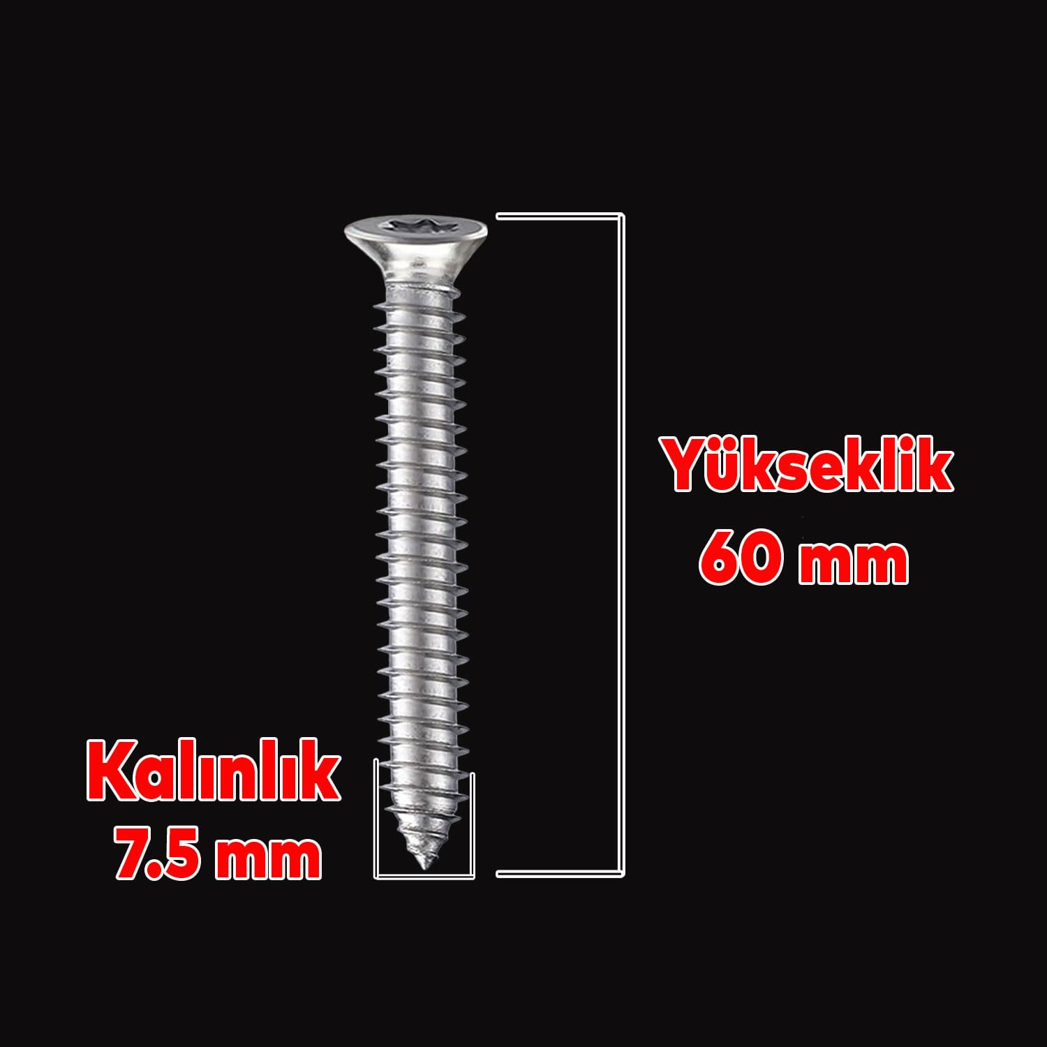 Buldex Tork Beton Vidasi 7.5 X 60 Mm 50 Adet