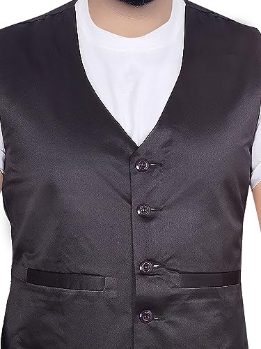 Image of Click One Waistcoat Black Satin Men