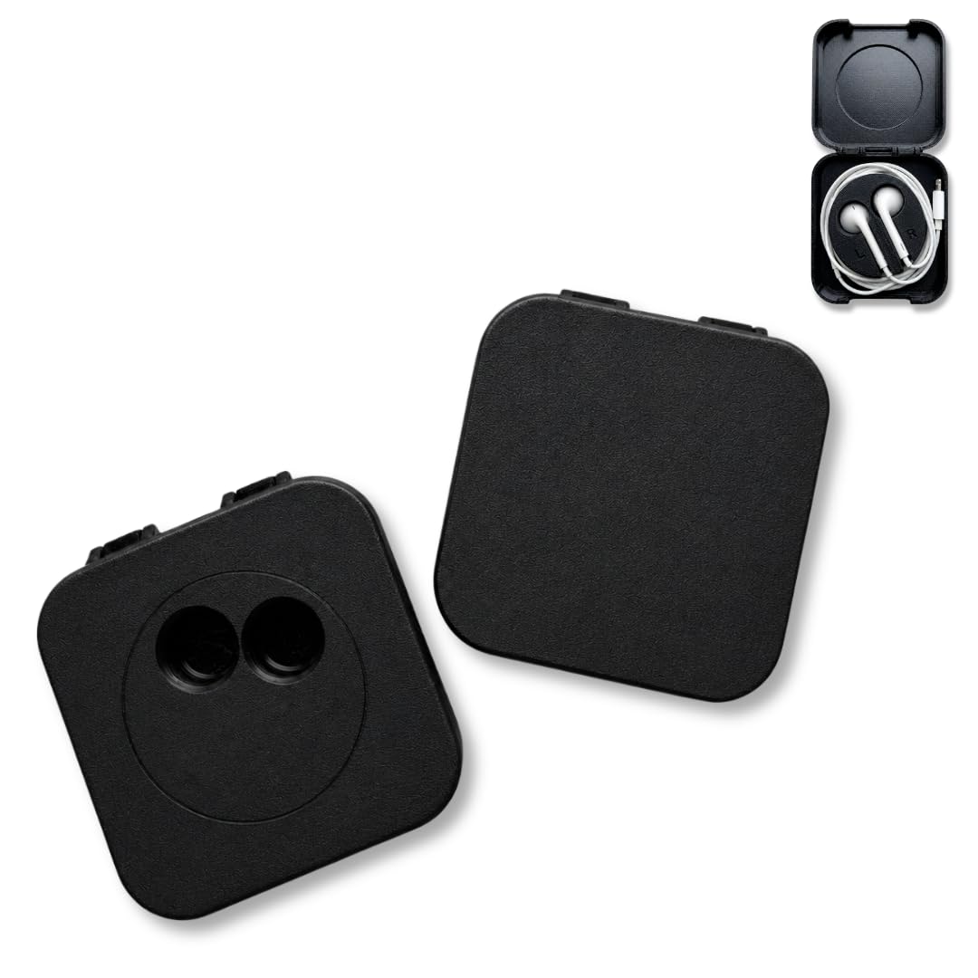 Crysendo Earphone Winder Case Compatible with APL Wired Earphones I Compact, Durable, Tangle-Free Cable Organizer Case for Wired Earphones | Portable & Lightweight Winder(Black - 2 pcs)-image-14