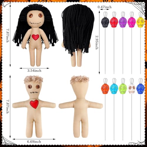 Jenaai Voodoo Doll Set 12 Piezas Halloween 7.87 pulgadas miniatura 2