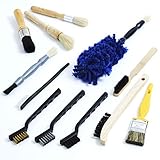 Pro-grade Auto Detailing Brush Kit 12 Pack. Ultra Value Set For Interior and Exterior Car Care. Clean Every Crevice with Gentle, Scratch-Free Natural Detailing Brushes and Heavy-Duty Wire Scrubbers