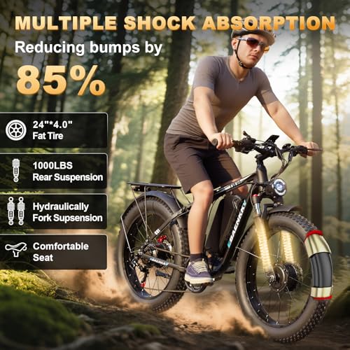 9000W Dual Motor Ebike,24″ Fat Tire Electric Bike for