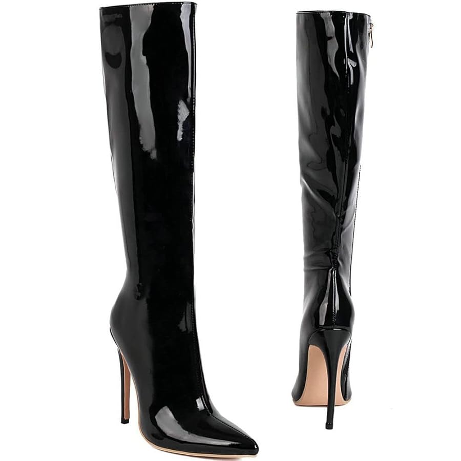 Amazon.com | ClassicSter Womens Pointed Toe Knee High Patent