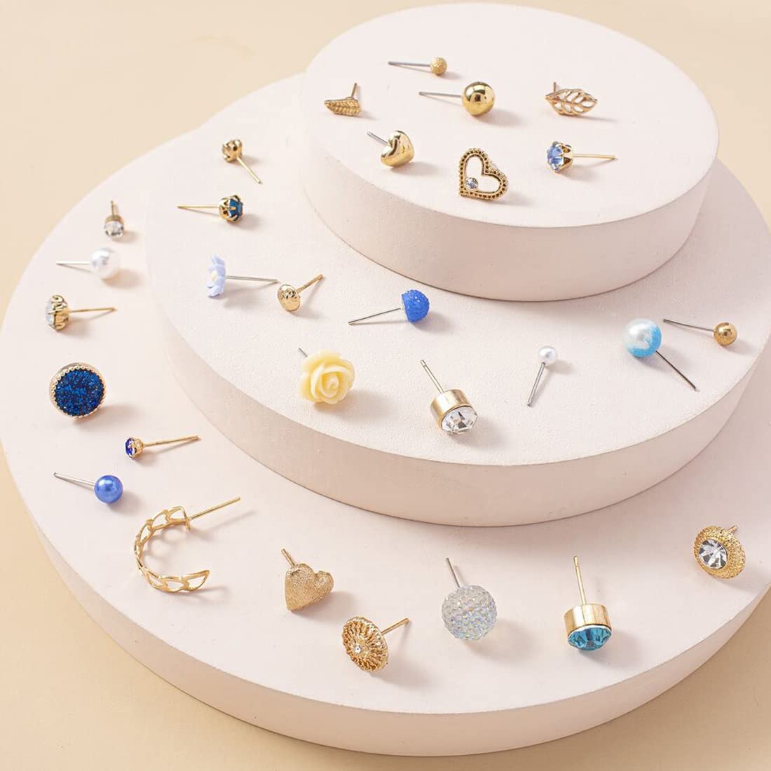 30 Pairs Quirky Plated Studs Combo - JG-PC-ERGB-8686
