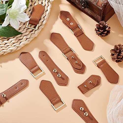 FINGERINSPIRE 6 works Leather Sew-On Toggles Closures Saddle Brown PU Leather Snap Toggle with Pins Metal Leather Clasp Fastener Replacement Snap Toggle for Shoes Coat Jacket Bags DIY Craft - Image 4