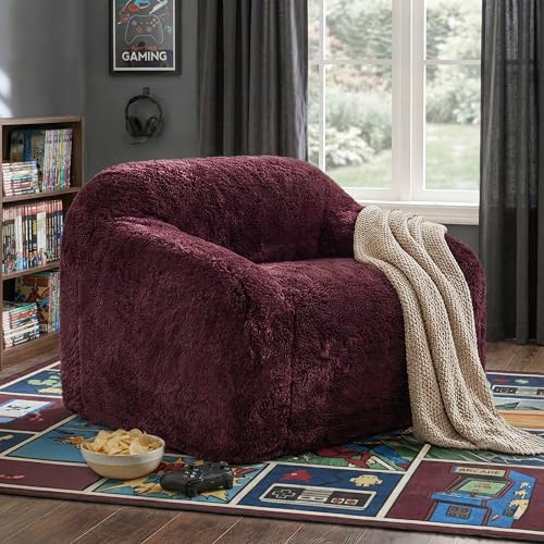 Sillón Plegable Tela Peluche Rojo miniatura 1
