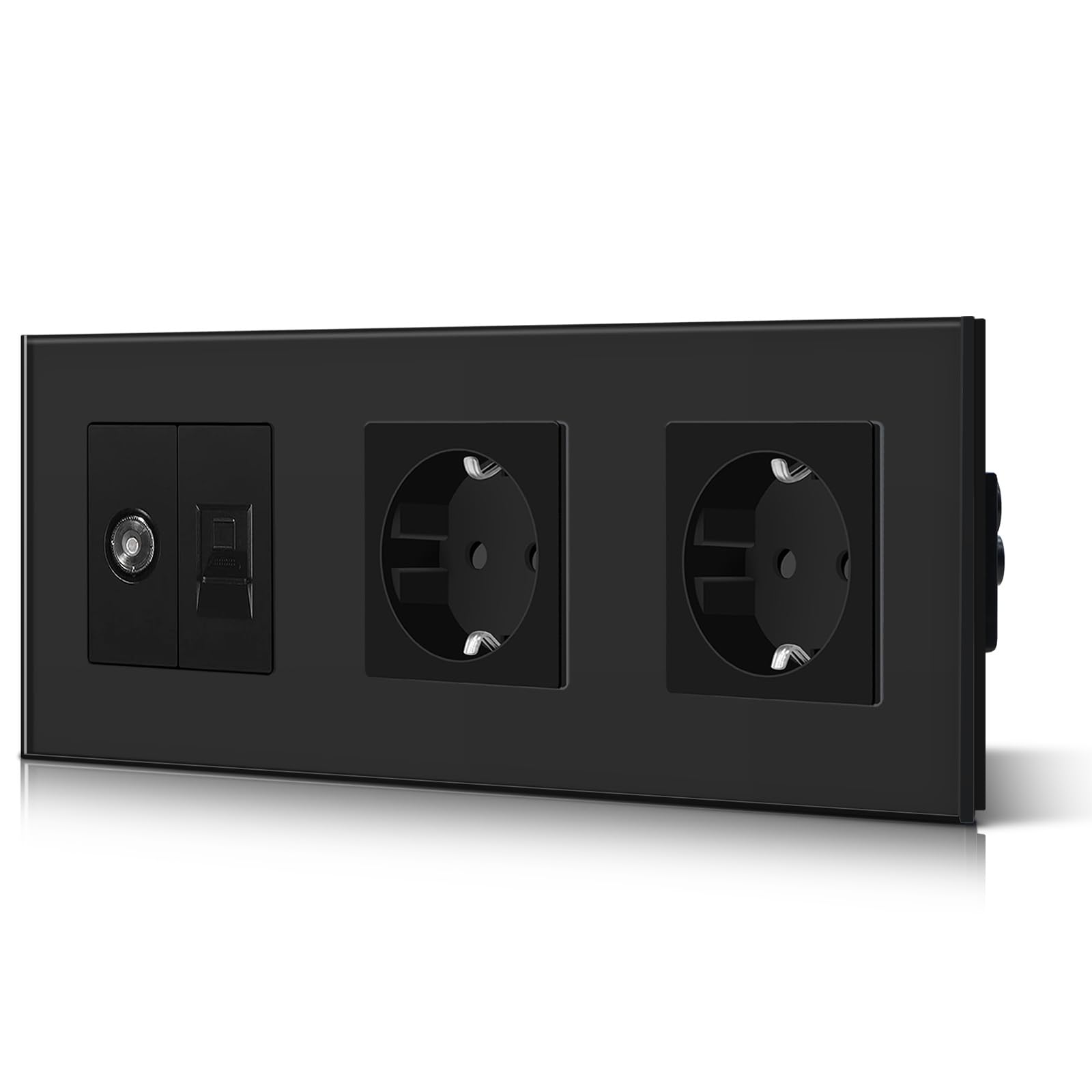 BSEED Enchufe de Pared con USB C,Enchufes Dobles Empotrados con Cristal,Toma de Corriente,Seguridad infantil,Fácil de Instalar,M Serie,2 Enchufes con USB y Tipo C,157mm Blanco — view 141