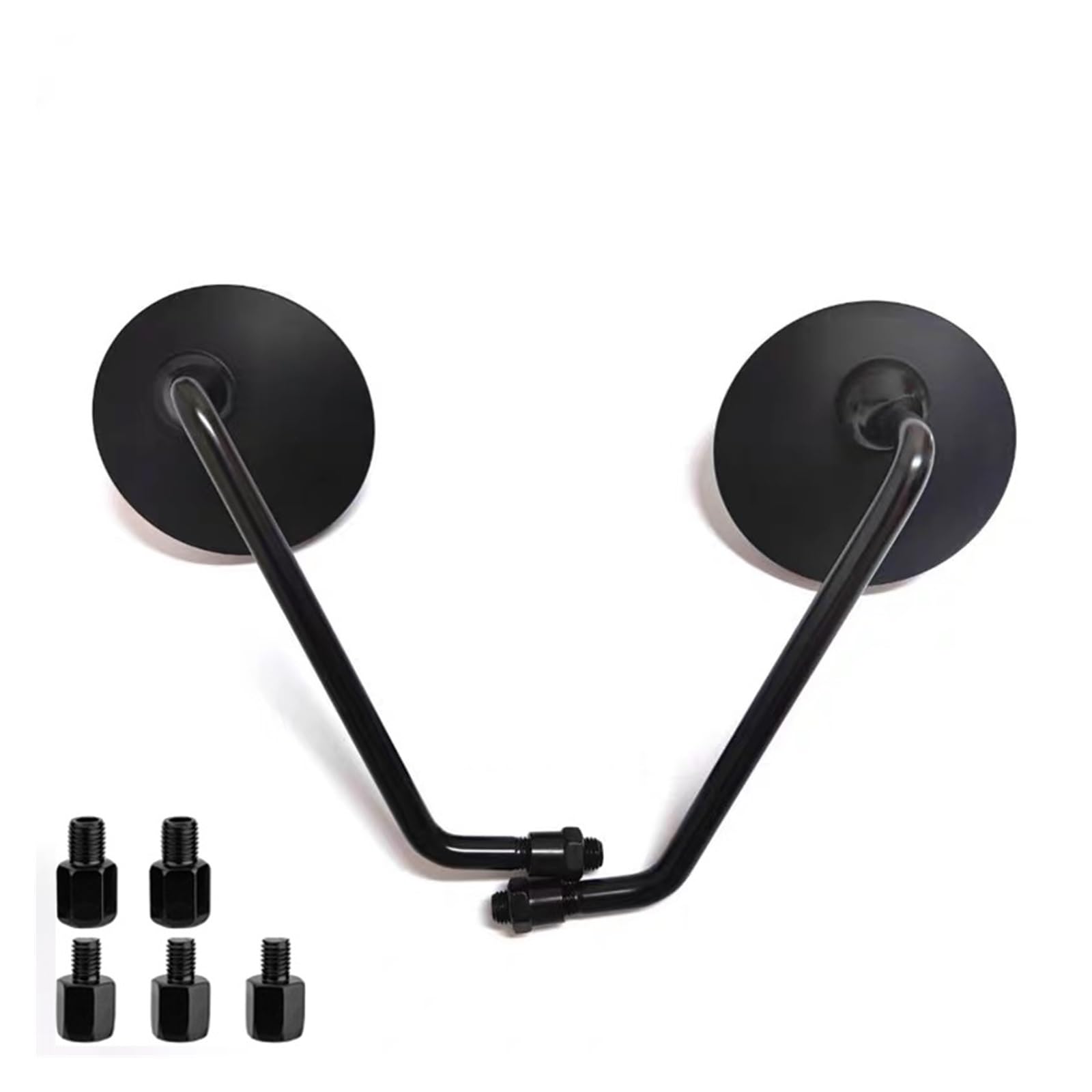Motocyklowe Lusterka Wsteczne Moto Lusterko końców Pasuje Do Lusterek Wstecznych Motocykla Pasuje Do Honda ABS 7/8 ''8/10 MM Uniwersalne Okrągłe Lustro(Black long rod)