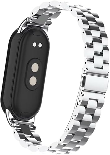 Miniatura 4 de Compatible con Xiaomi Mi Band 8Mi Band 9 Band, Mi Band 8 Correa de repuesto de metal de acero inoxidable para Xiaomi Mi Band 9