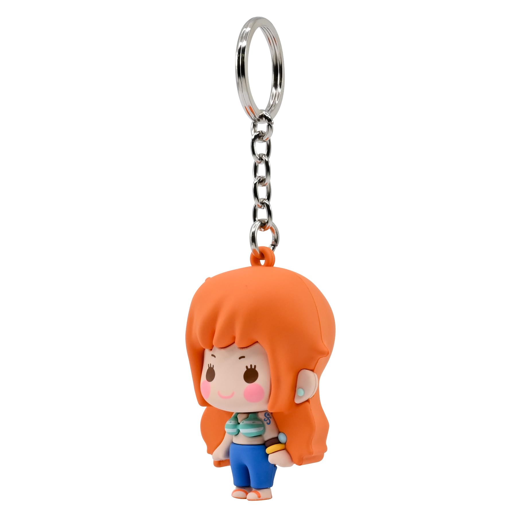 YuMe One Piece Keychain - Nami | Pocket Hero Window Series Accessory for Kids Age 3+ | Metal Keyring & Rubber Chibi Straw Hat Pirates Doll Figure | Collectable Manga Gift | Get All 6 Characters - Image 2