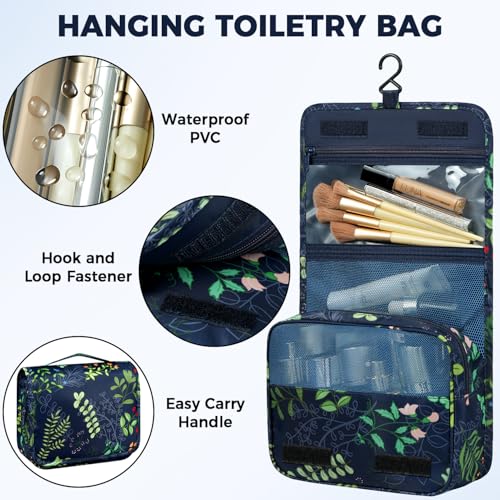 Image of BAGAIL 9 Set Packing Cubes with Packing List Luggage Packing Organizers for Travel Accessories (Navy leaf)